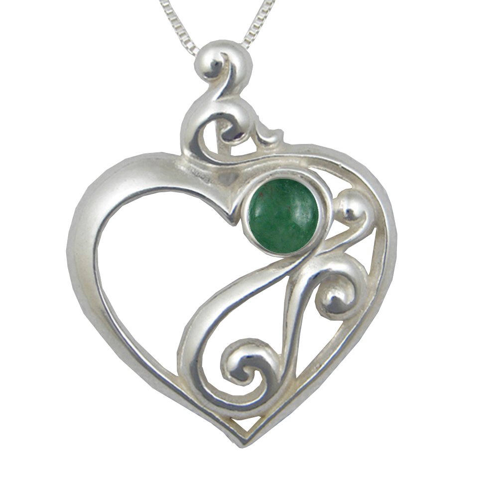 Sterling Silver Heart's Desire Pendant Jade